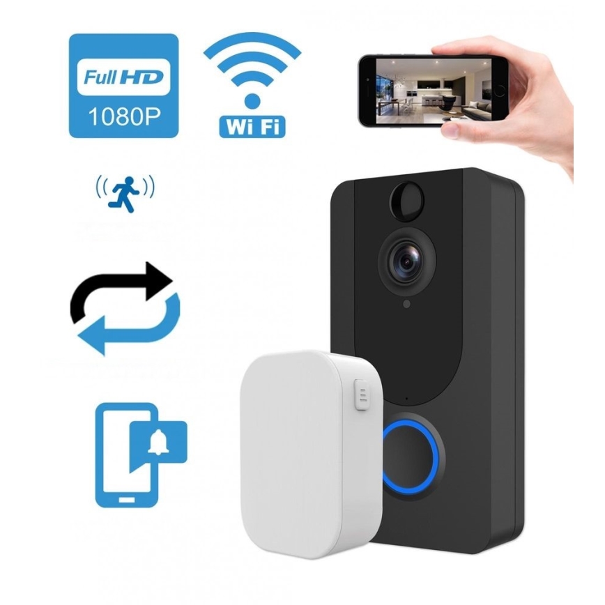 Wi-Fi bezdrátový zvonek s kamerou 1080p IP64