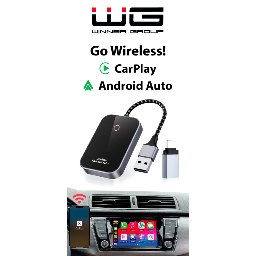 Winner Group-Adaptér GoWireless! pro bezdrátové připojení CarPlay a Android Auto