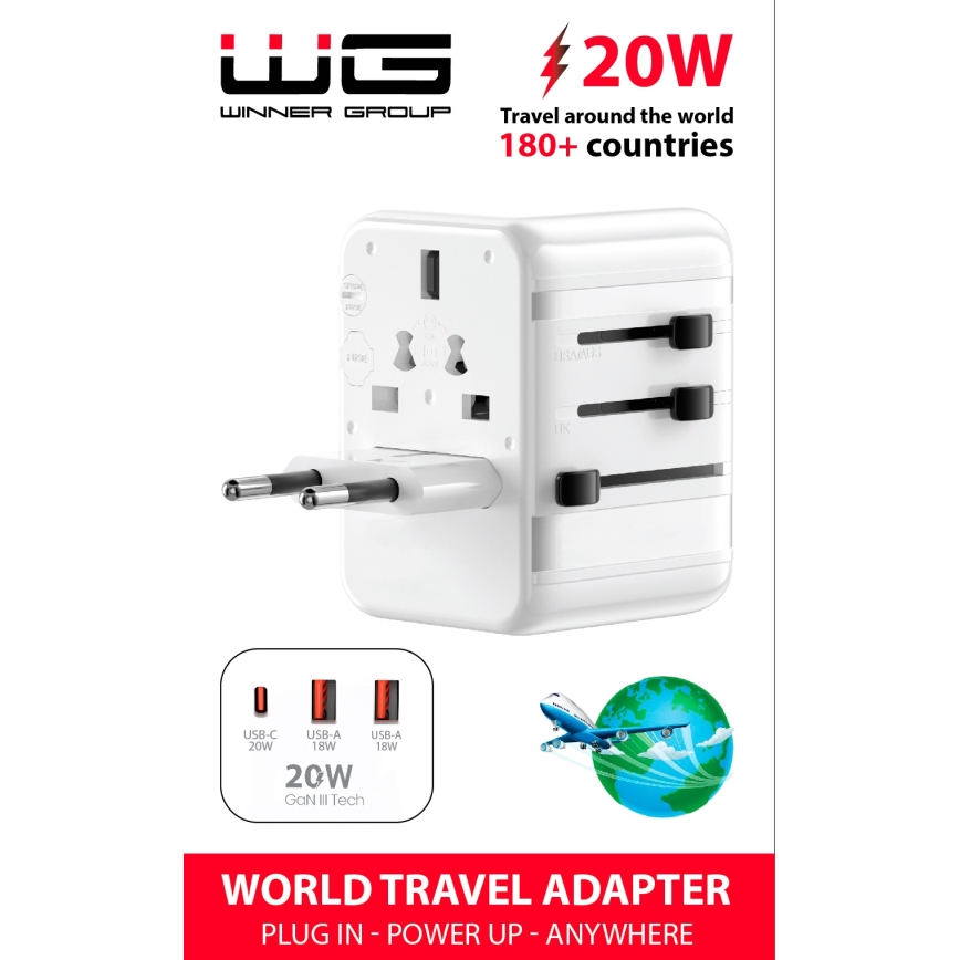 Winner Group - Cestovní rychlonabíjecí adaptér Power Delivery 20W bílá