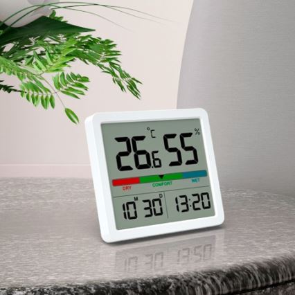 Winner Group - Digitální teploměr s LCD displejem a vlhkoměrem 2xCR2032 bílá