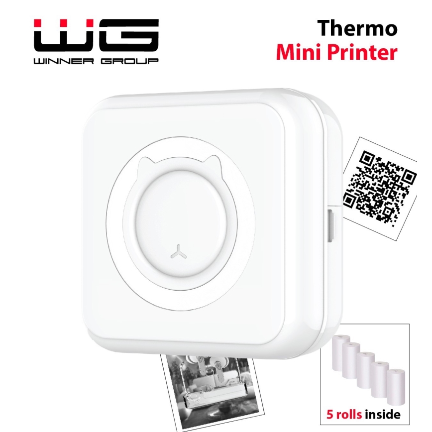 Winner Group - Mini termotiskárna 800 mAh bílá