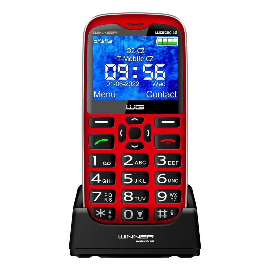 Winner Group - Mobilní telefon pro seniory 1600 mAh červená