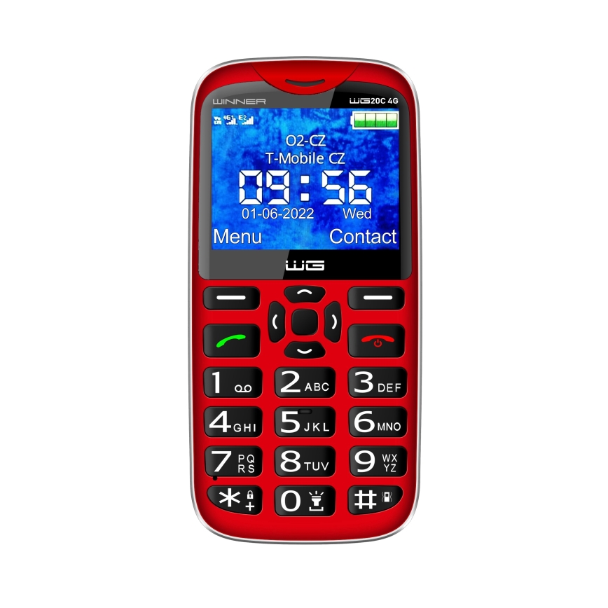 Winner Group - Mobilní telefon pro seniory 1600 mAh červená