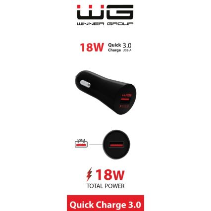 Winner Group - Nabíječka do auta 1xUSB-A Power Delivery 18W černá