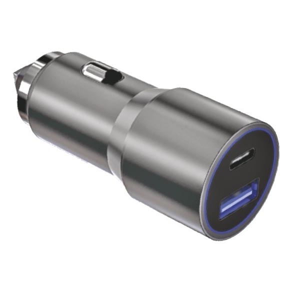 Winner Group - Nabíječka do auta 1xUSB-C + 1xUSB-A Power Delivery 58,5W stříbrná