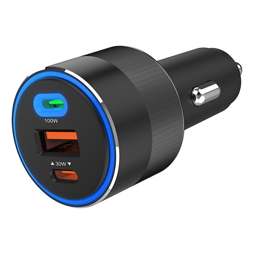 Winner Group - Nabíječka do auta 2xUSB-C + 1xUSB-A Power Delivery 130W černá