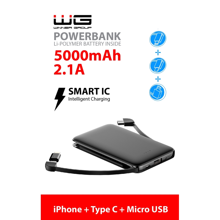 Winner Group - Power Bank 5000 mAh černá