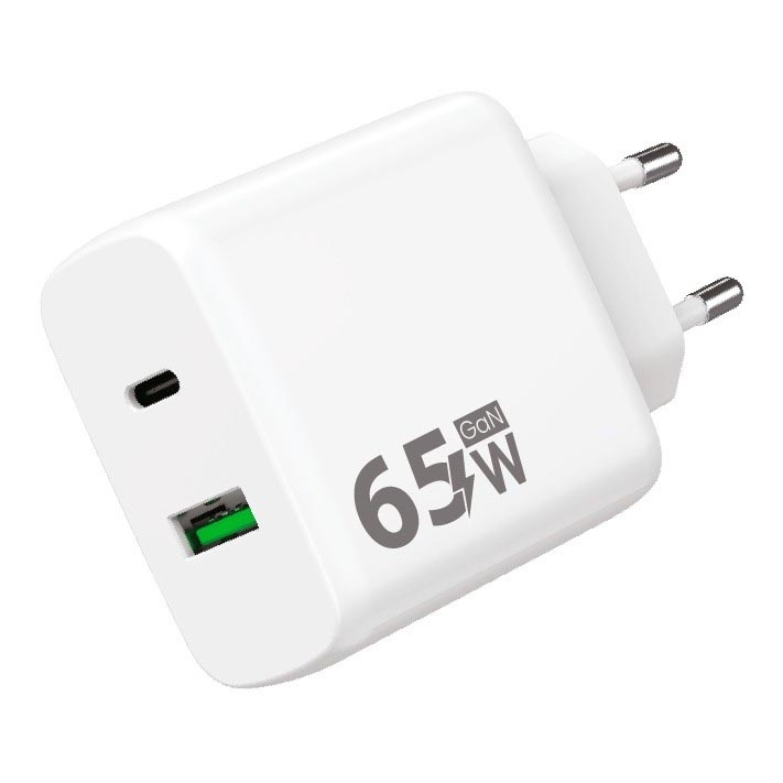 Winner Group - Rychlonabíjecí adaptér 1xUSB-C + 1xUSB-A Power Delivery 65W bílá