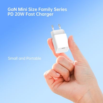 Winner Group- Rychlonabíjecí adaptér 1xUSB-C PD 20W + USB kabel USB-C / USB-C 1m