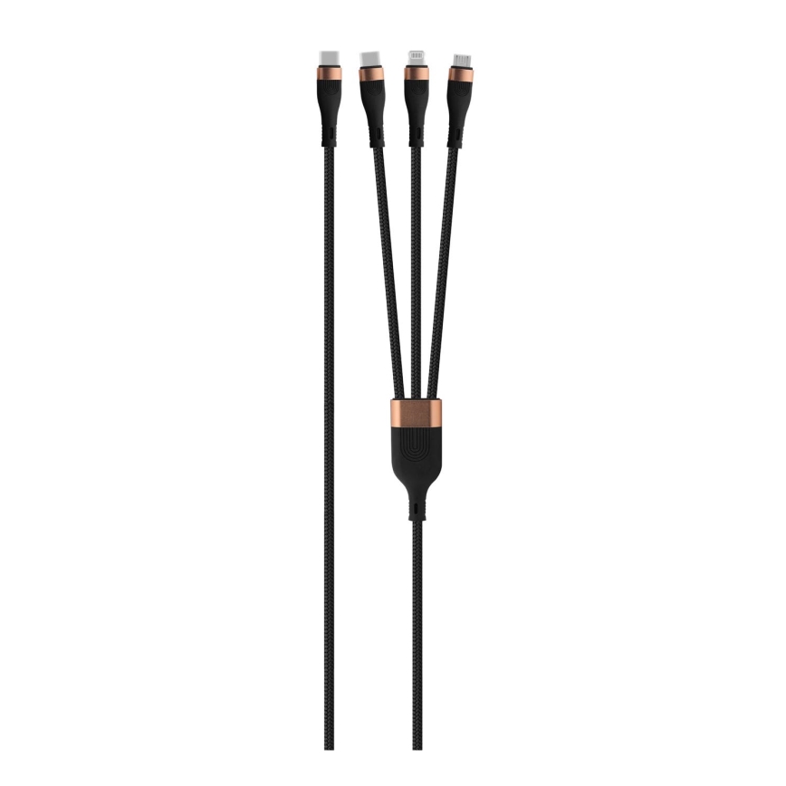 Winner Group -USB kabel 3v1 USB-C / Lightning, USB-C a Micro USB 100W 1,5m černá