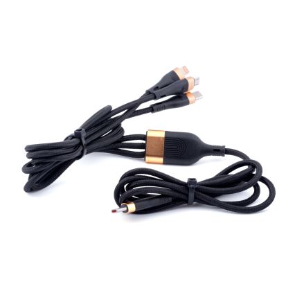 Winner Group -USB kabel 3v1 USB-C / Lightning, USB-C a Micro USB 100W 1,5m černá