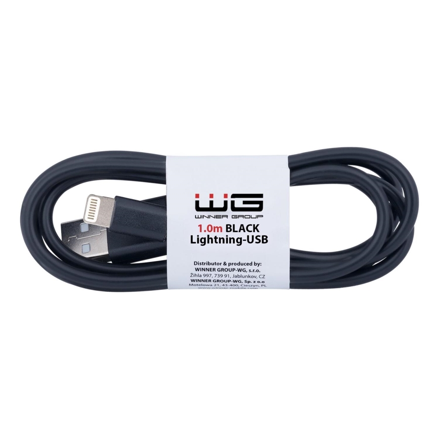 Winner Group - USB kabel Lightning / USB-A 1m černá