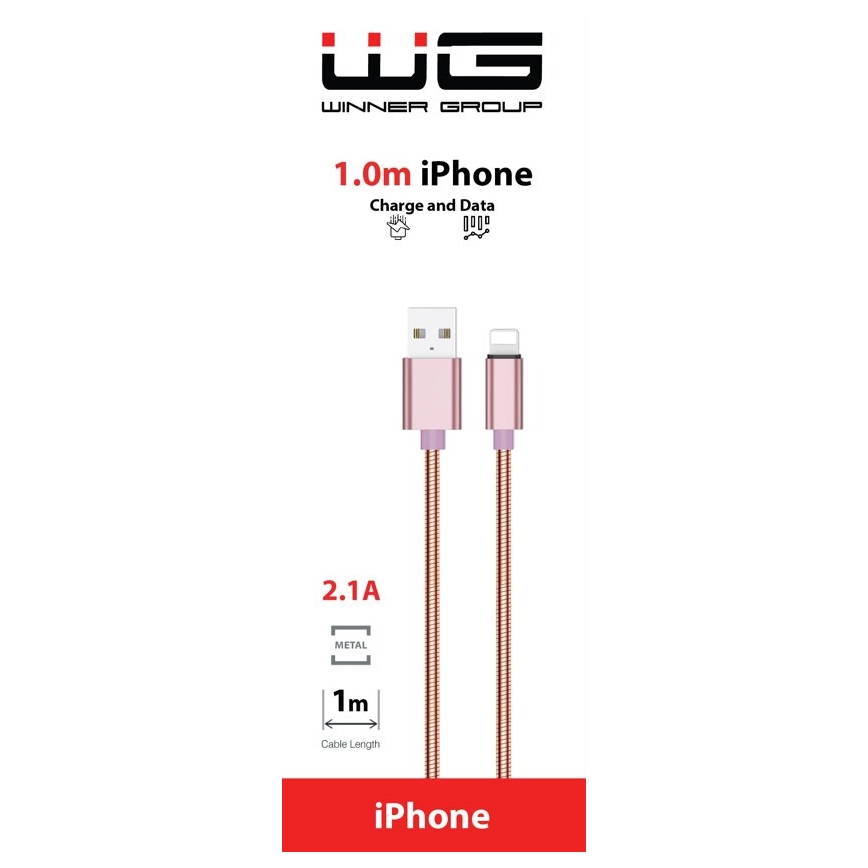 Winner Group - USB kabel Lightning / USB-A 1m růžová