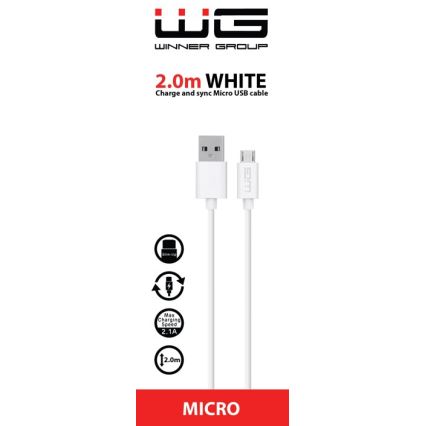 Winner Group - USB kabel Micro USB / USB-A 2m bílá