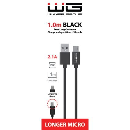 Winner Group - USB kabel prodloužený Micro USB / USB-A 1m černá