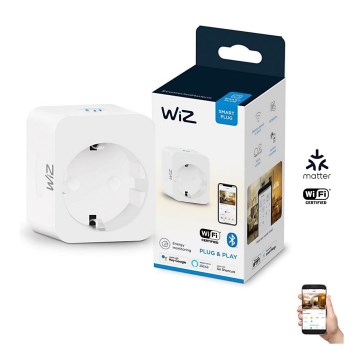 WiZ - Chytrá zásuvka F 2300W + powermetr Wi-Fi SCHUKO