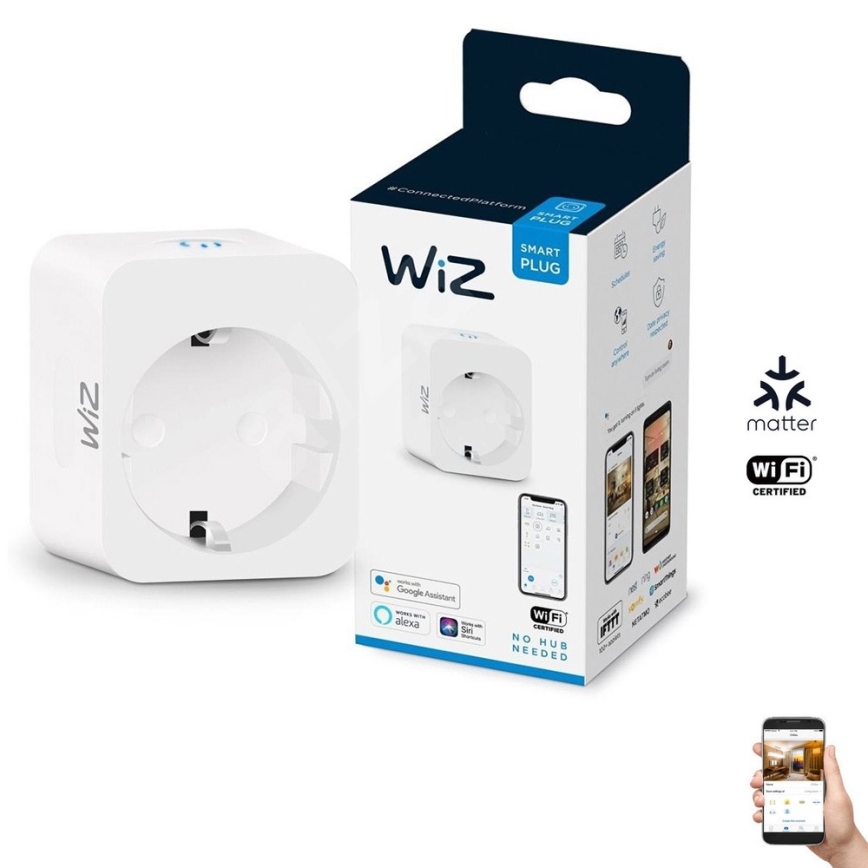 WiZ - Chytrá zásuvka F 2300W Wi-Fi SCHUKO