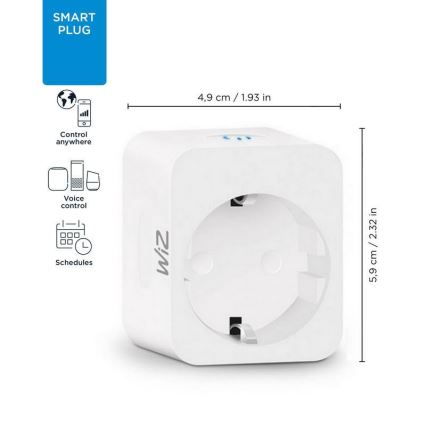 WiZ - Chytrá zásuvka F 2300W Wi-Fi SCHUKO