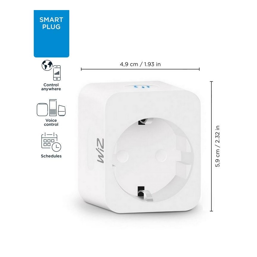WiZ - Chytrá zásuvka F 2300W Wi-Fi SCHUKO