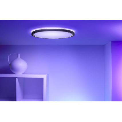 WiZ - LED RGB Stmívatelné stropní svítidlo SUPERSLIM LED/22W/230V 2700-6500K Wi-Fi černá