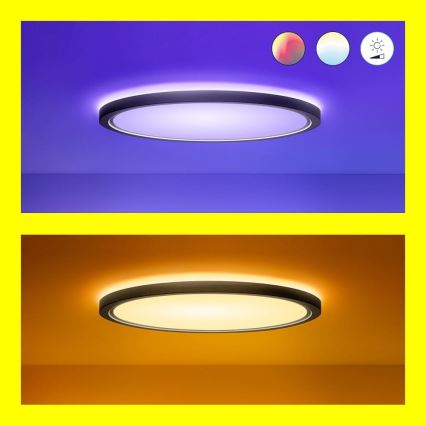 WiZ - LED RGB Stmívatelné stropní svítidlo SUPERSLIM LED/22W/230V 2700-6500K Wi-Fi černá