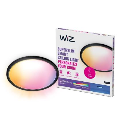 WiZ - LED RGB Stmívatelné stropní svítidlo SUPERSLIM LED/22W/230V 2700-6500K Wi-Fi černá