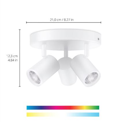 WiZ - LED RGBW Stmívatelné bodové svítidlo IMAGEO 3xGU10/4,9W/230V 2200-6500K Wi-Fi CRI 90 bílá