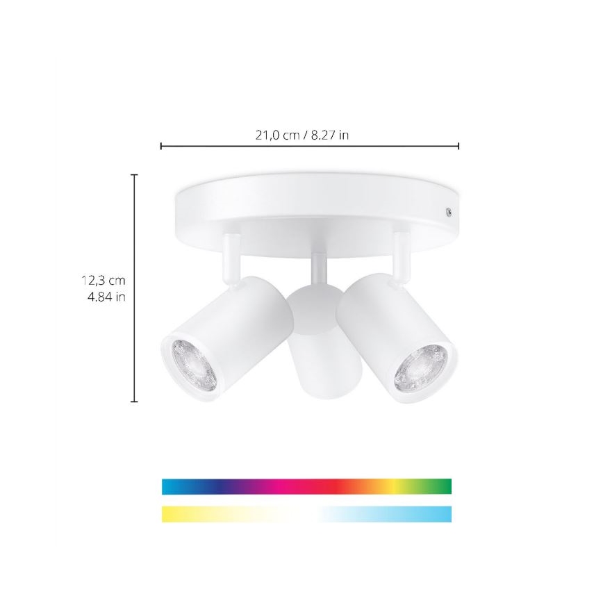WiZ - LED RGBW Stmívatelné bodové svítidlo IMAGEO 3xGU10/4,9W/230V 2200-6500K Wi-Fi CRI 90 bílá