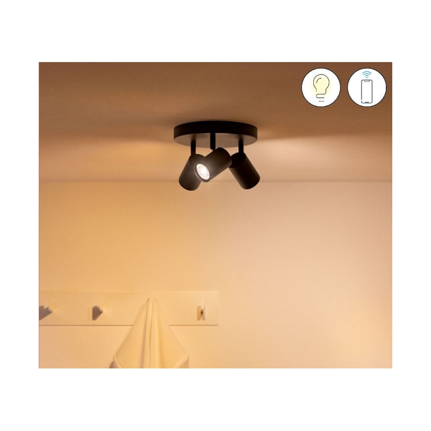 WiZ - LED RGBW Stmívatelné bodové svítidlo IMAGEO 3xGU10/4,9W/230V 2200-6500K Wi-Fi CRI 90 černá