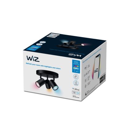 WiZ - LED RGBW Stmívatelné bodové svítidlo IMAGEO 3xGU10/4,9W/230V 2200-6500K Wi-Fi CRI 90 černá