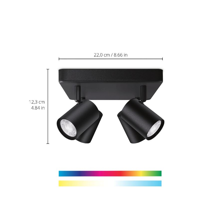 WiZ - LED RGBW Stmívatelné bodové svítidlo IMAGEO 4xGU10/4,9W/230V 2200-6500K Wi-Fi CRI 90 černá
