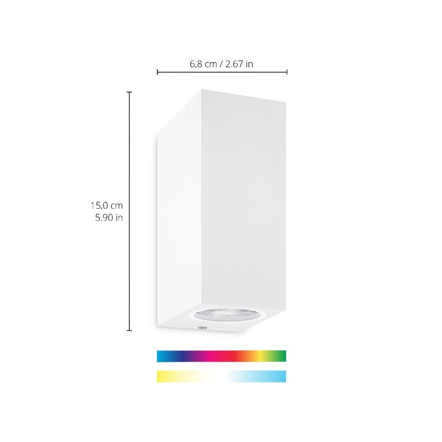 WiZ - LED RGBW Stmívatelné nástěnné svítidlo UP&DOWN 2xGU10/4,7W/230V 2200-6500K Wi-Fi CRI 90 bílá
