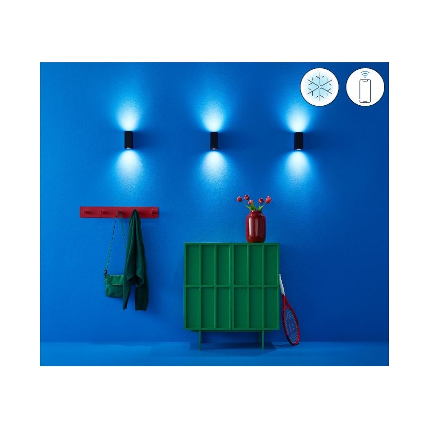 WiZ -LED RGBW Stmívatelné nástěnné svítidlo UP&DOWN 2xGU10/4,7W/230V 2200-6500K Wi-Fi CRI 90 černá