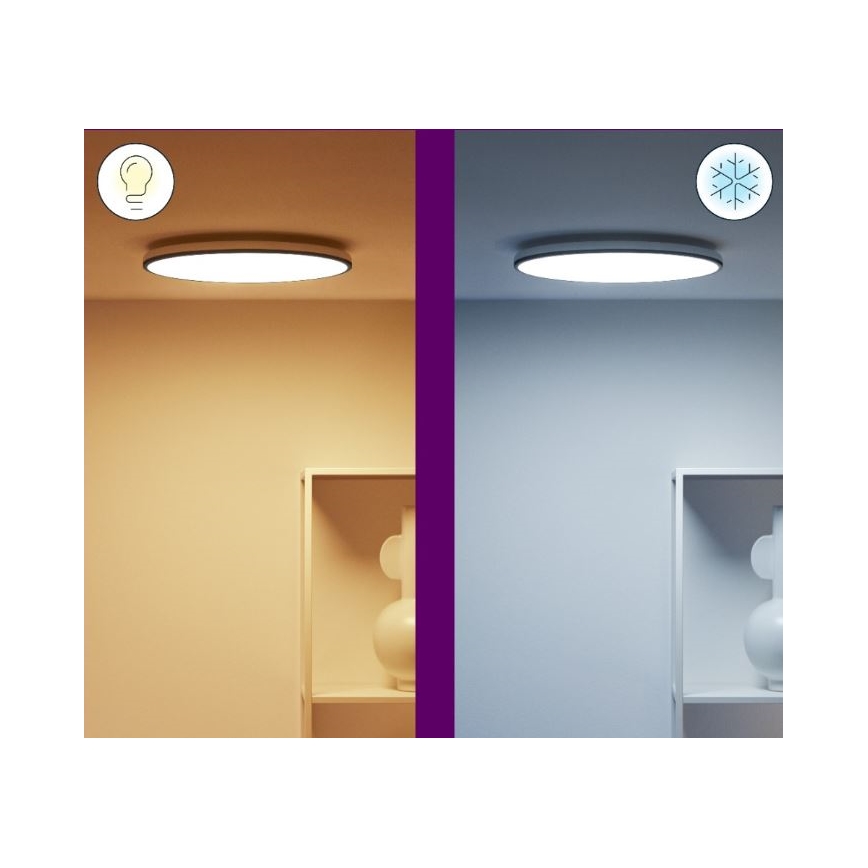 WiZ - LED RGBW Stmívatelné stropní svítidlo RUNE LED/21W/230V 2700-6500K Wi-Fi černá