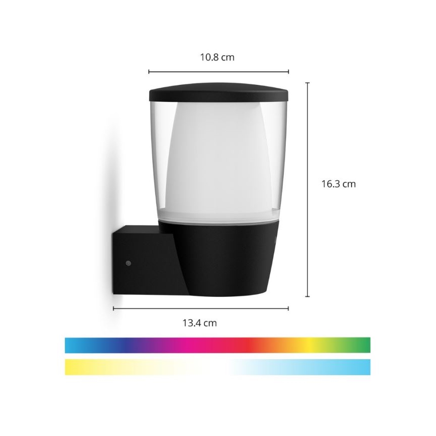 WiZ - LED RGBW Stmívatelné venkovní nástěnné svítidlo ELPAS LED/8,5W/230V 2700–5000K IP44 Wi-Fi