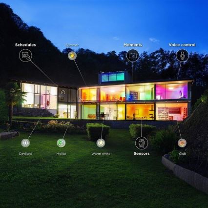 WiZ - LED RGBW Stmívatelný lustr na lanku ELIXIR LED/15W/230V 2200-6500K Wi-Fi + dálkové ovládání