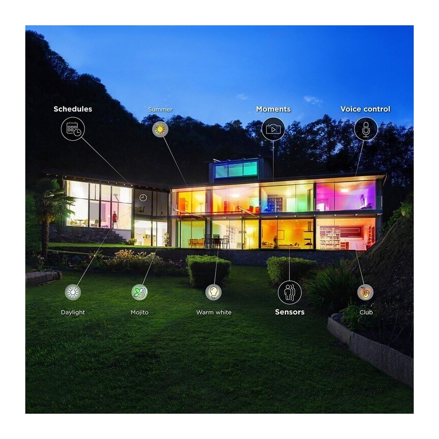 WiZ - LED RGBW Stmívatelný lustr na lanku ELIXIR LED/15W/230V 2200-6500K Wi-Fi + dálkové ovládání