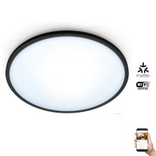 WiZ - LED Stmívatelné stropní svítidlo SUPERSLIM LED/14W/230V 2700-6500K Wi-Fi černá