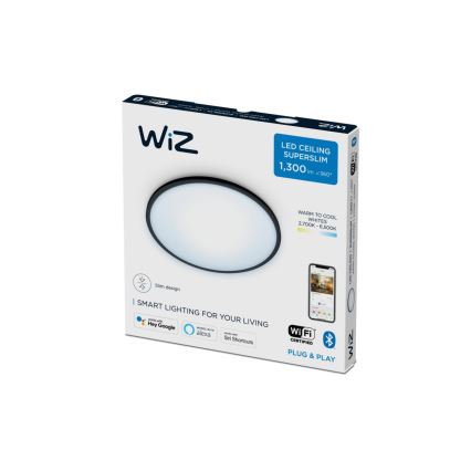 WiZ - LED Stmívatelné stropní svítidlo SUPERSLIM LED/14W/230V 2700-6500K Wi-Fi černá