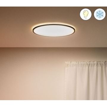 WiZ - LED Stmívatelné stropní svítidlo SUPERSLIM LED/22W/230V 2700-6500K Wi-Fi černá