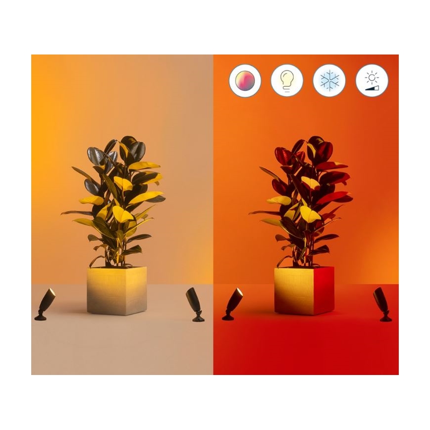 WiZ - SADA 2x LED RGBW Stmívatelné venkovní svítidlo SPOT LED/10W/230V 2700-5000K IP65 Wi-Fi