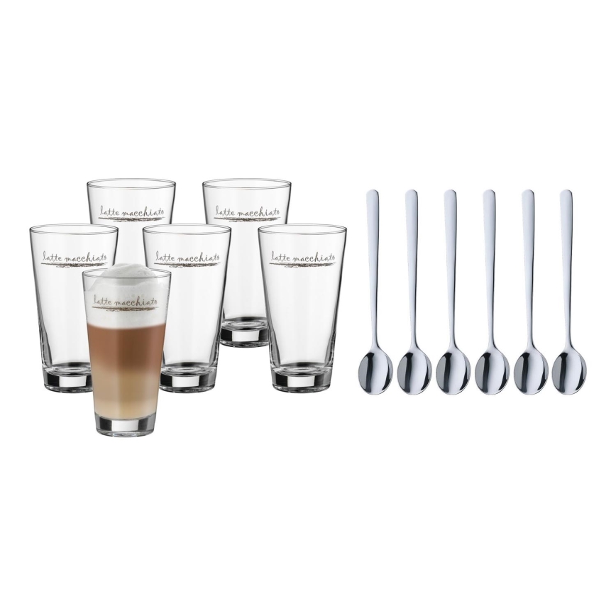 WMF - Sada sklenic a lžiček na latte macchiato CLEVER & MORE 6ks