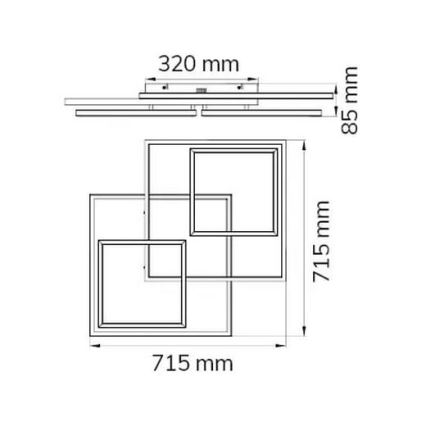 Wofi 10644 - LED Stmívatelný přisazený lustr VISO LED/62W/230V