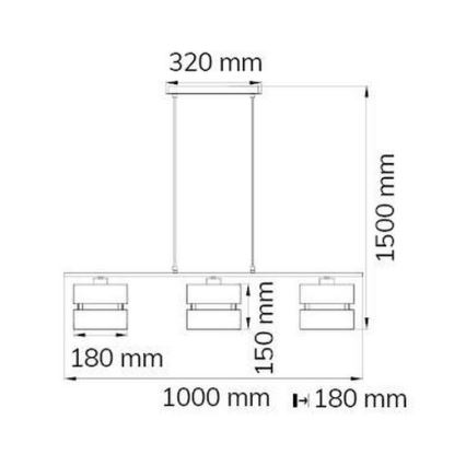 Wofi 11254 - Lustr na lanku BELLE 3xE27/42W/230V