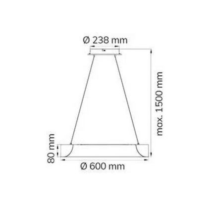 Wofi 11501FW - LED Stmívatelný lustr na lanku SHAY LED/39W/230V 3000K bílá