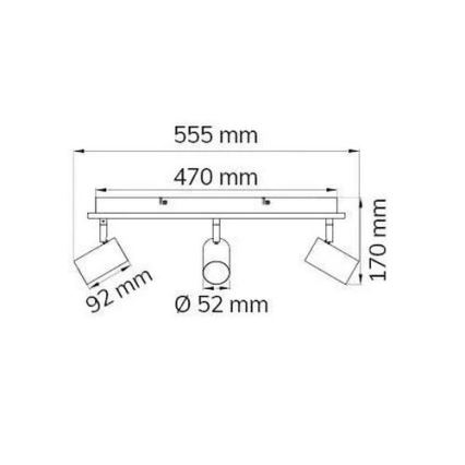 Wofi 11591 - LED Bodové svítidlo BALI 3xGU10/5W/230V + 2xLED/6W/230V 3000K