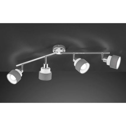 Wofi 11594 - Bodové svítidlo NAPLES 4xE14/28W/230V šedá/lesklý chrom