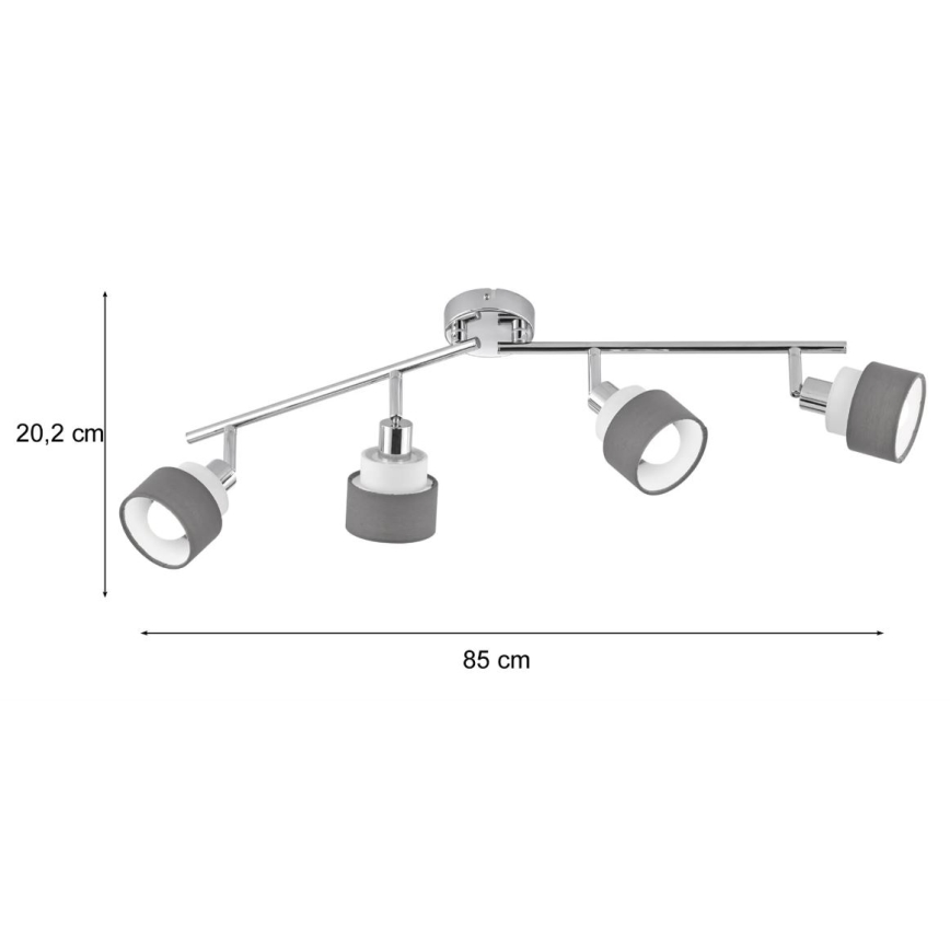 Wofi 11594 - Bodové svítidlo NAPLES 4xE14/28W/230V šedá/lesklý chrom