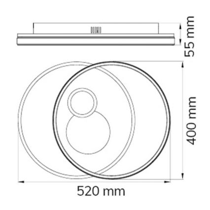 Wofi 11621 - LED Stmívatelné stropní svítidlo AKON LED/38W/230V 2700-5500K + dálkové ovládání