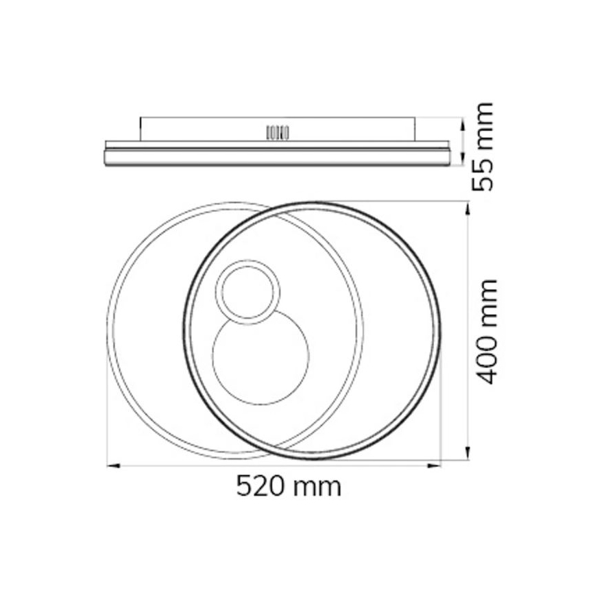 Wofi 11621 - LED Stmívatelné stropní svítidlo AKON LED/38W/230V 2700-5500K + dálkové ovládání